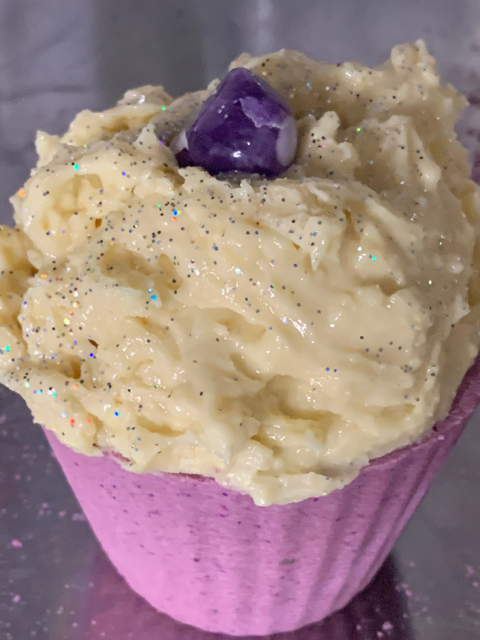 Amethyst Foaming Cupcake Bath Bomb